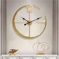KEQAM Large Wall Clock  Gold  24 Inch