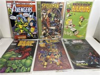 Lot of 6 Marvel Comics Spiderman Hulk Dead Pool
