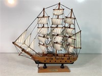 Wood Model Ship, The Mayflower, 13in Tall & Long