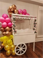 6 Feet Tall White Candy Cart on Wheels, Party