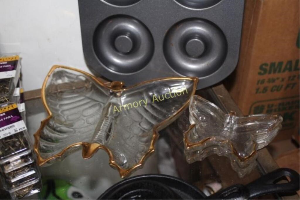 PRESSED GLASS BUTTERFLY BOWLS