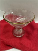 "5" Footed Compote w/ Gold Rim