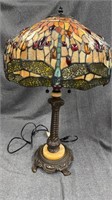 Beautiful Dragonfly Tiffany Style Lamp. Base is