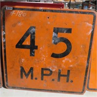 30" x 30" 45 mph metal sign