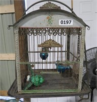 vintage bird cage & glass birds