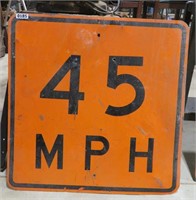 30" x 30" 45 mph metal sign