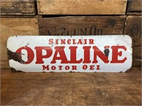 Original Sinclair Opaline Curved Enamel Sign