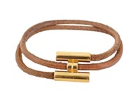 Hermes H Tournis Leather Bracelet