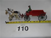 CAST IRON HORSE DRAWN WAGON