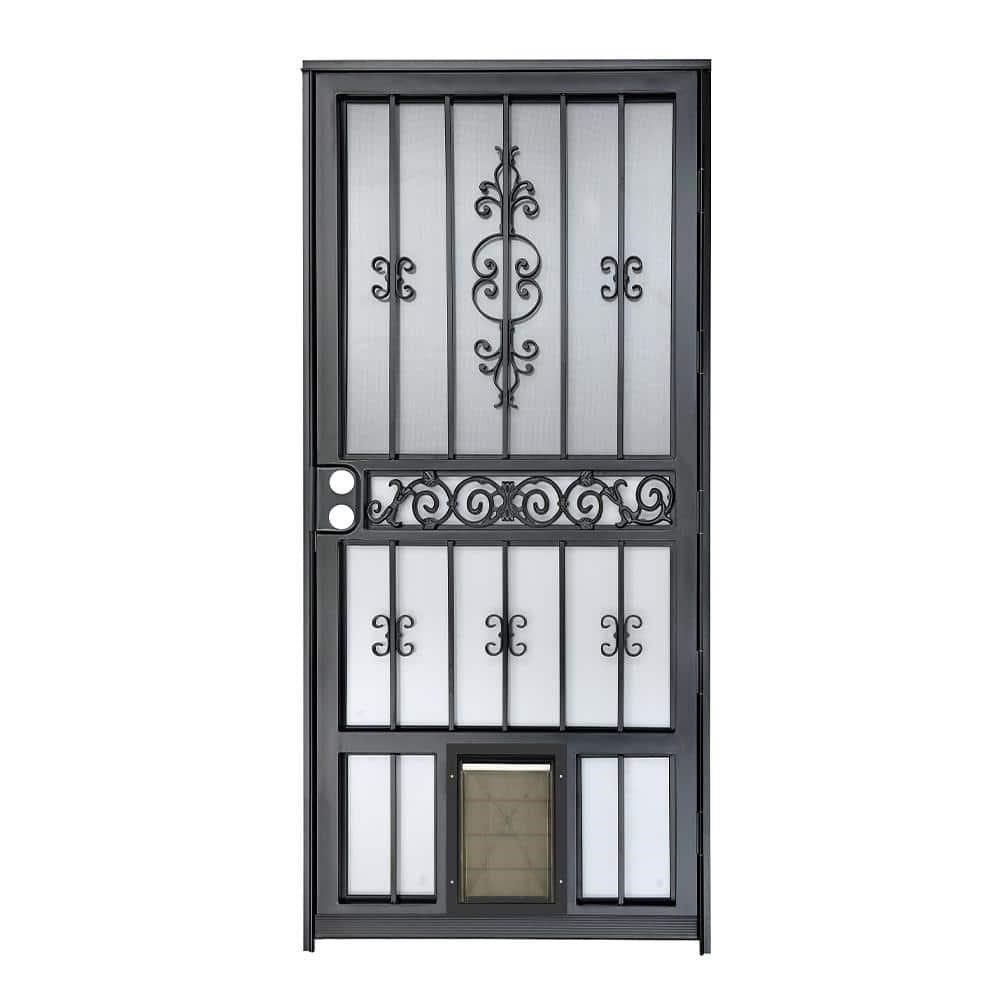 36x80 Pet Passage RH Outswing Black Door