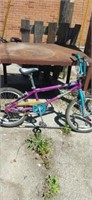 Purple and blue mongoose BMX bike