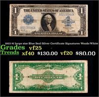 1923 Woods/White $1 large size Blue Seal Silver Ce