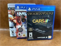 PS4 NBA2K, MLB 12, Cars Complete Edition