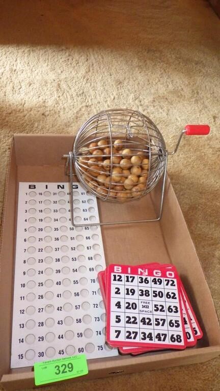 VINTAGE BINGO CAGE & CARDS