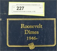 Roosevelt dime binder to include; (+/-48)
