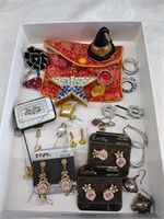 Jewelry Lot-Earrings, Rings, Stick Pins & More