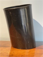 1970's Heller Slanted Black Hard Plastic Trashcan