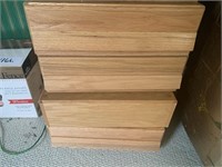 4 oak VHS tape storage boxes