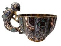 Marked Faberge Russian Cloisonneé/Silver Cup