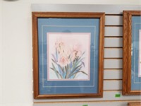 Framed and Matted Floral Print, L Chang
