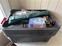 Rubbermaid Tote Filled with Camping Items