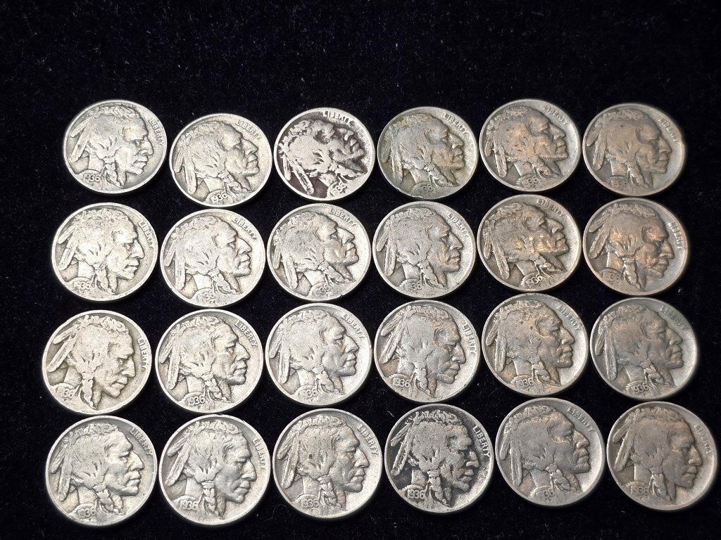 1936 Buffalo Nickels (24)