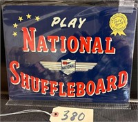 Play National Shuffleboard Metal Sign