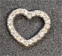 10 Kt Yellow Gold Diamond Heart Slider / Pendant