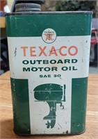 TEXACO OUTBOARD MOTOR OIL EMPTY TIN CAN