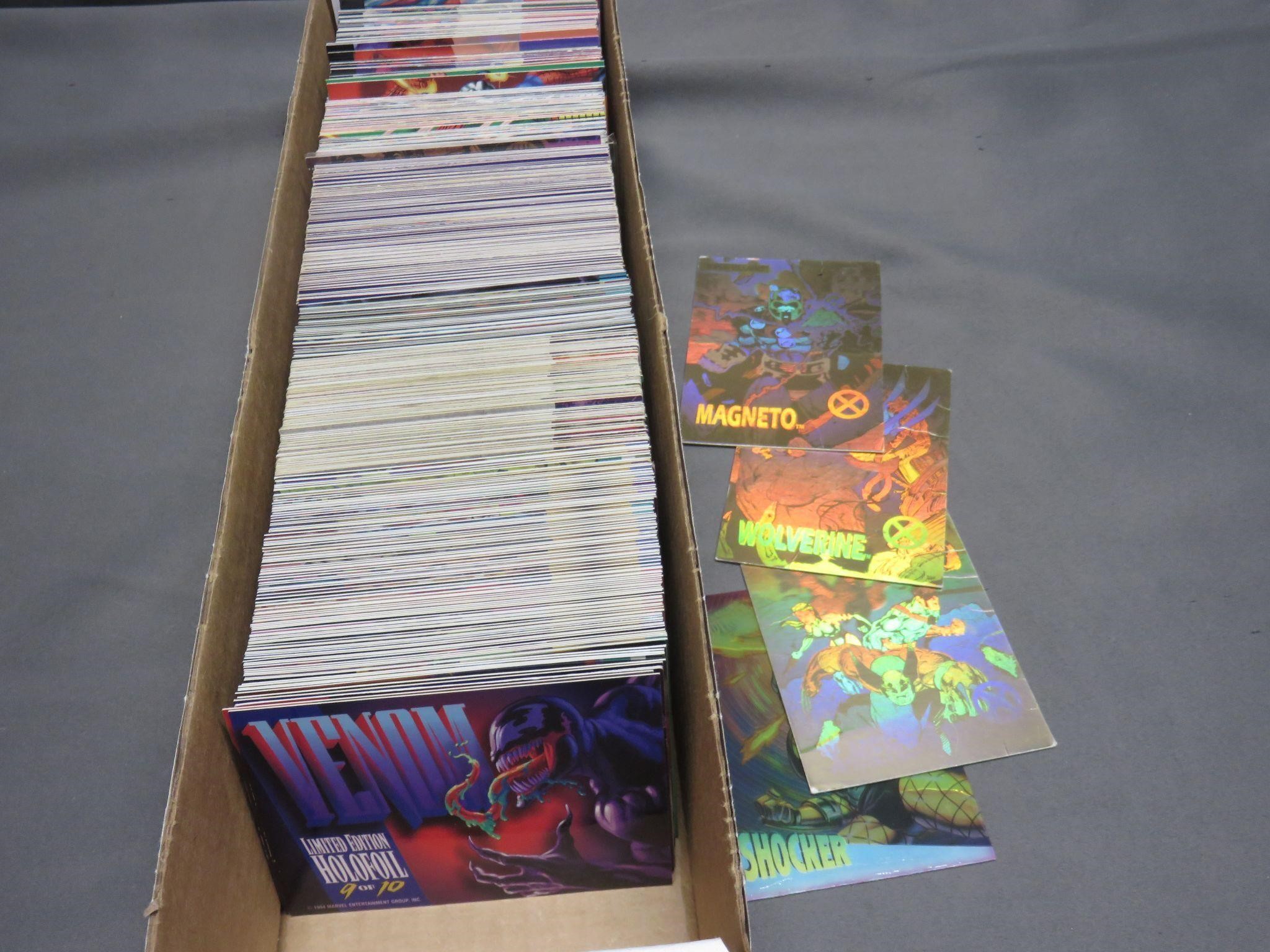 Huge Box of Marvel and DC Collectible Cards Metal