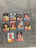 Ten 1963 Topps Baseball Cards