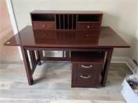 MISSION STYLE DESK WITH LETTER ORGANIZER & FILE