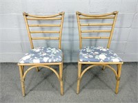 2x The Bid Wood Frame Upholstered Chairs