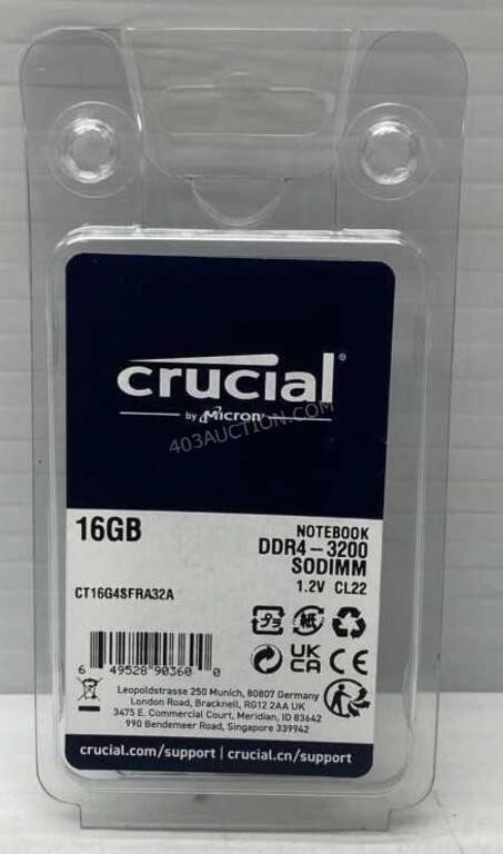 Crucial 16GB DDR4 RAM - NEW $50