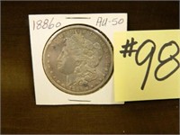 1886o Morgan Silver Dollar AU-50