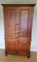 Large pine media armoire - LR