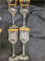 4 Gold Rimmed Goblets--no Chips