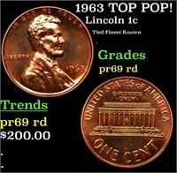 Proof 1963 Lincoln Cent TOP POP! 1c Graded pr69 rd