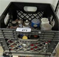 CRATE OF PAINTS, CHEMICALS, MISC