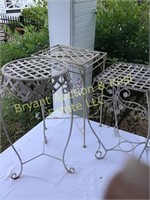 3 WHITE PLANT STANDS