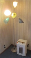 Floor lamp and paper schredder