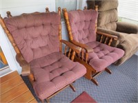 2 glider chairs with foot gliders