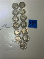 Buffalo Nickels (13) see pic for dates