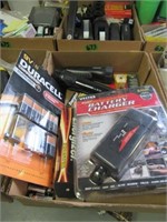 Box of Batteries - Flash Lights - Charger - Tester