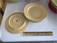 Lot of  5 Yellow Food Network Dinner Plates
