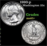 1990-p Washington Quarter 25c Grades GEM+ Unc