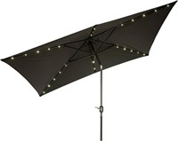 LED Patio Umbrella - 10' x 6.5' - Black