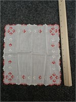 Vintage embroidered handkerchief," x 10.5"