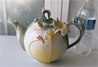 Pier 1 Floral Gingr Lily Porcelain Tea Pot