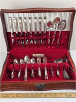 Community Silver Plate Utensils with Case
